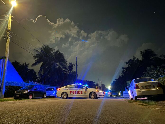 Police and firefighters were on the scene of a fire on Denham on Monday night. - Photo: Mark Westin