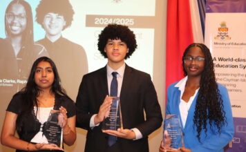 New Government High School Scholars recognised Sadie Seerattan, Thalia Clarke and Raphael Cordero-Davis have been named the Government High School Scholars for 2024-2025. - Photo: Shanda Gallego