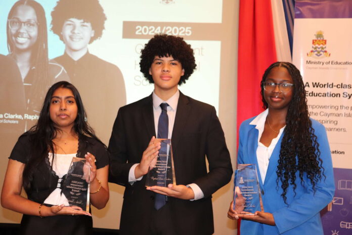 Sadie Seerattan, Thalia Clarke and Raphael Cordero-Davis have been named the Government High School Scholars for 2024-2025. - Photo: Shanda Gallego