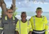 Senior linesmen of Little Cayman hang up their hard hats Island Energy employees Robert Truchan, Philburn Ayton and Waid Moore Bush are hanging up their hard hats after decades of service to the people of Little Cayman. - Photo: Reshma Ragoonath