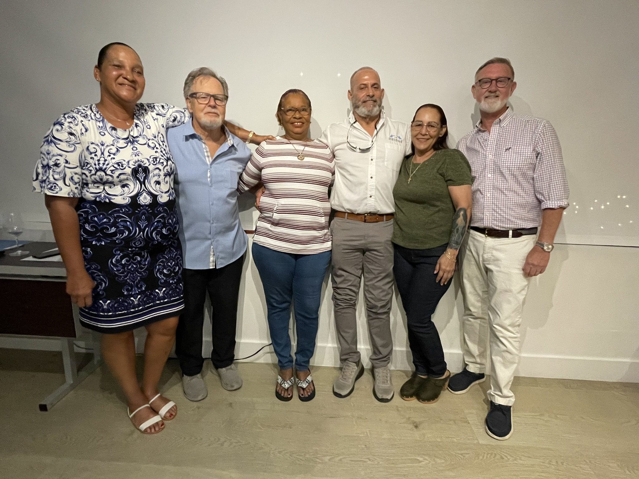 L to R Sacha Miller, Bud Volinsky, Beverly Pars, Jack McLean, Emma Powell and Scott Haugh