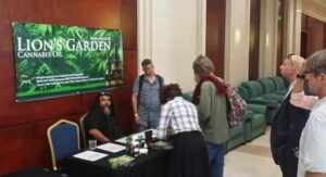 Chris Nixon displays Lion's Garden products at the Rebel Salute event on 18 Jan.