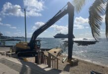 Dock repairs start in George Town as plans advance elsewhere Work has commenced at the George Town Barcadere dock by Lobster Pot - Photo: Simon Boxall