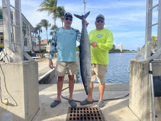 Frank Thompson and Mark Bothwell with their 44lb catch