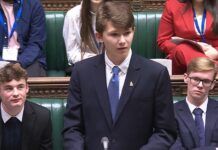 Caymanians make impact at UK Youth Parliament and UKOTA Youth Summit Jak Hurlstone addresses the UK Youth Parliamen