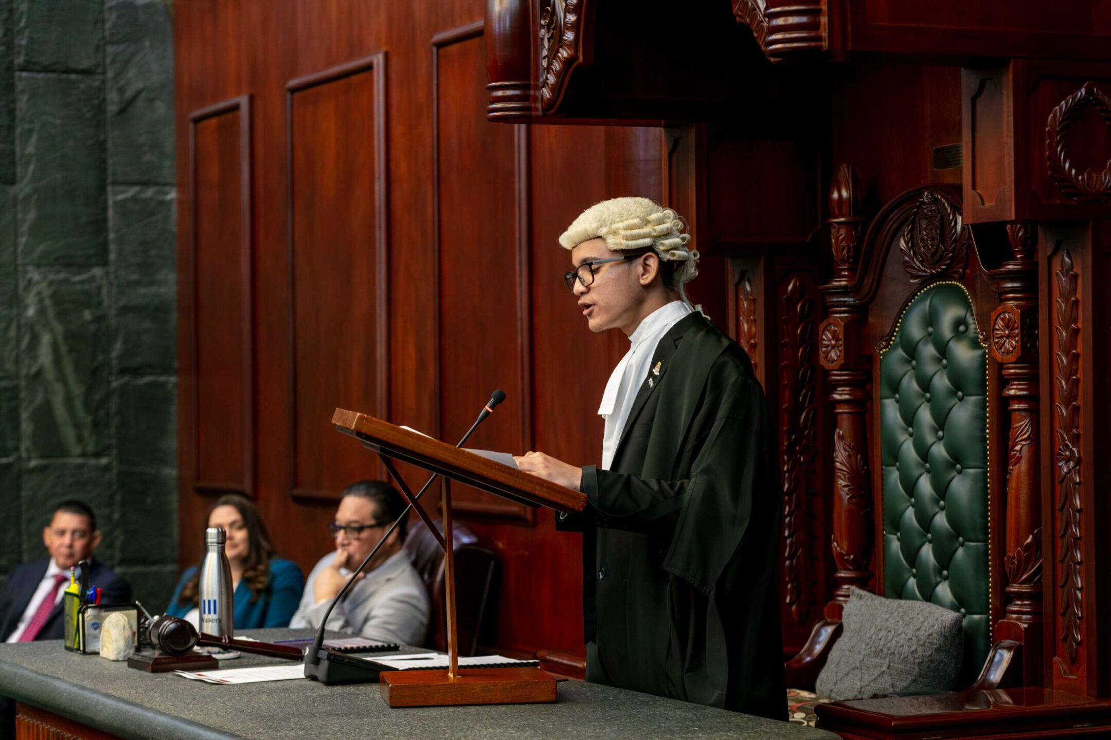 Speaker Jerrin Reynolds-Velasquez presided over a lively and entertaining debate. - Photo: Parliament of the Cayman Islands/Naomi Johnatty