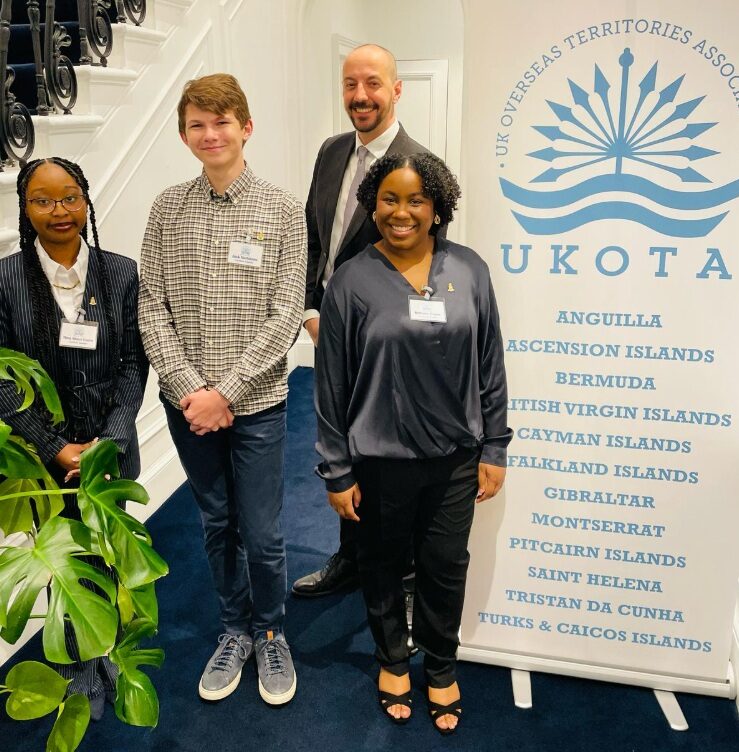 UKOTA Youth Summit delegates Thea Shaye Foster, Brittany Evans, and Jak Hurlstone met with UK Foreign, Commonwealth and Development Office Deputy Director Adam Pile