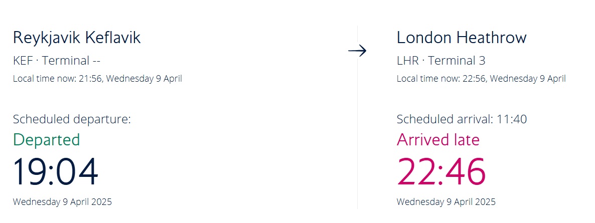 BA252 finally touched down at 22.46pm on Wednesday evening, 11 hours later than scheduled.
