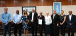 Election and referendum local observers appointed Cayman's domestic election observers have been formally appointed. From left, Marc Thomas, Christen Suckoo, Brittany MacVicar, Deputy Governor Franz Manderson, Deborah Ebanks, Governor Jane Owen, Nelva Ebanks, Jessica Anderson, and Abraham Mathew. - Photo: Supplied
