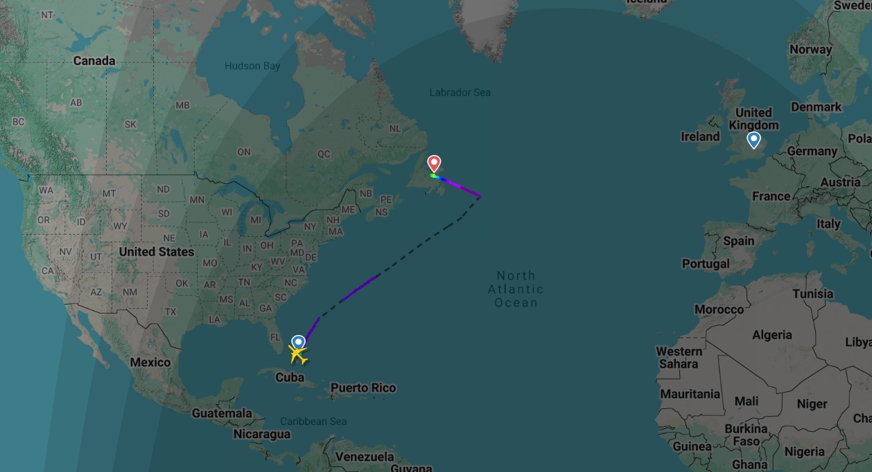 British Airways flight being diverted to Canada