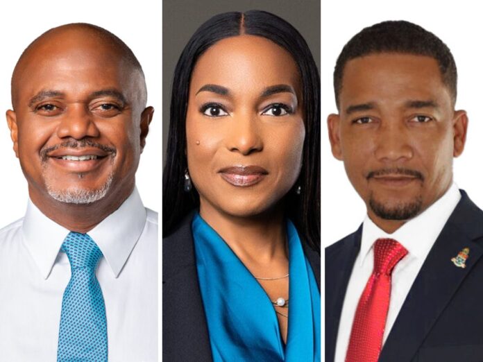 Candidates for George Town Central Anthony 'Anttie' Ramoon (TCCP), Carmen McField (CINP) and Kenneth Bryan (PPM).