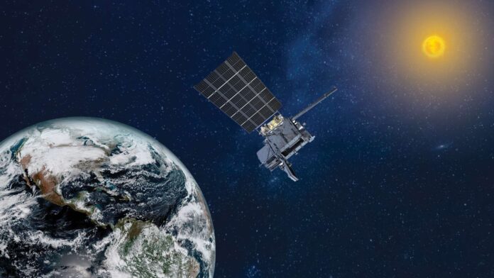 An artist's rendering of NOAA's GOES-19 satellite in orbit. - Source: NOAA