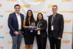 CUC recognised for energy storage project Collecting the award on behalf of CUC for the 'Best Large Scale Energy Storage Project' at the recent Caribbean Renewable Energy Forum were, from left, Sacha Tibbetts, Purdy Gouveia, Namitha Abraham and Cedric Worthmann. – Photo: Supplied