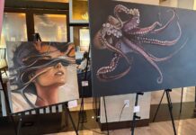 Cayman art inspires culinary and cocktail creations Larissa Clarke's "Obscura" and "Octopus"