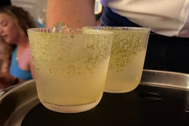 "Verdance" was made with los arcos, tequila, fig leaf, cordial, matcha, coconut and lime