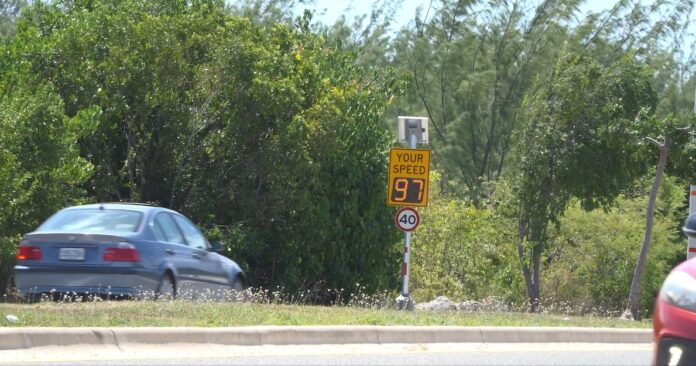 A car speeds at 97mph on a Cayman road recently. Police last year issued almost a third fewer traffic offence tickets than the previous year due to dwindling resources. - Photo: Philipp Richter