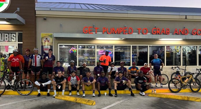 Cyclists Rubis Cyclists from Cayman Cycling recovering after a long weekend ride