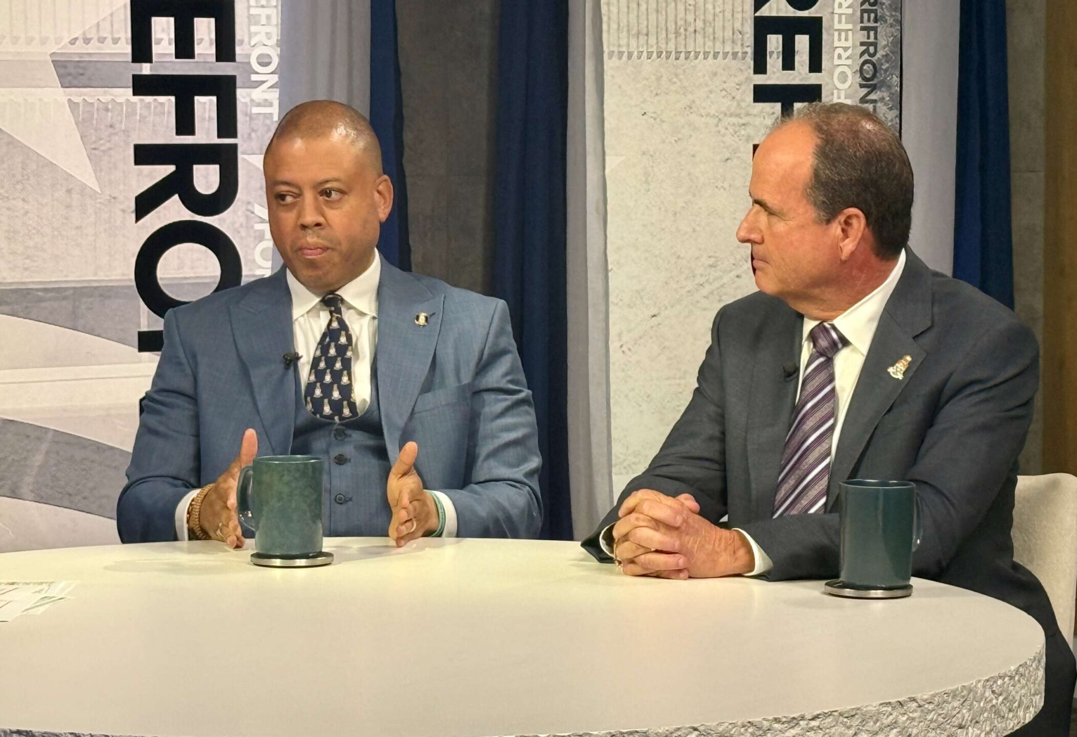 Premier André Ebanks and Deputy Premier Gary Rutty talked coalition priorities with Compass TV, on the Forefront talk show that aired Thursday. - Photo: James Whittaker