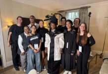 Jazz Pitcairn co-produces Vogue’s Met Gala 2025 coverage Jazz Pitcairn, fifth from left, and Vogue's Met Gala team with Whoopi Goldberg. - Photo: Supplied