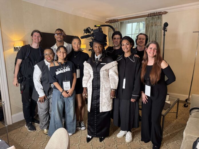 Jazz Pitcairn, fifth from left, and Vogue's Met Gala team with Whoopi Goldberg. - Photo: Supplied