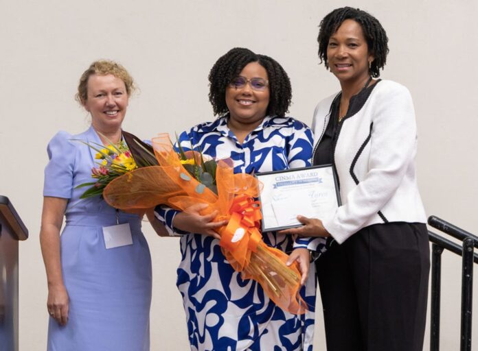 Nursing Award Winner Nurse Helen Kirk, left, poses with Nurse Shanique Ayres, this year's award winner, and Chief Nursing Officer Felicia McLean. - Photo: Submitted