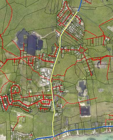 The yellow line shows the section of Frank Sound Road affected by a speed limit reduction. - Image: National Roads Authority