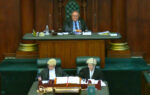 New MPs get straight to work in Parliament Speaker of Parliament Ezzard Miller overseeing Wednesday's meeting of the House. - Photo: CIG TV