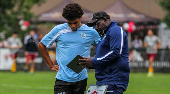 Jason Beckford, right, aims to create tangible pathways for local players to advance to higher levels. - Photos: Supplied