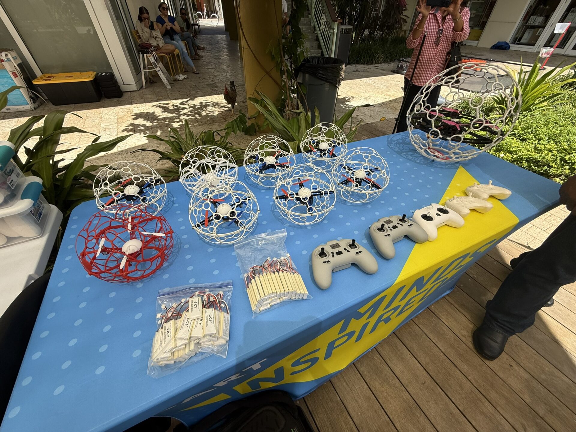 There was a selection of drones and controllers to choose from