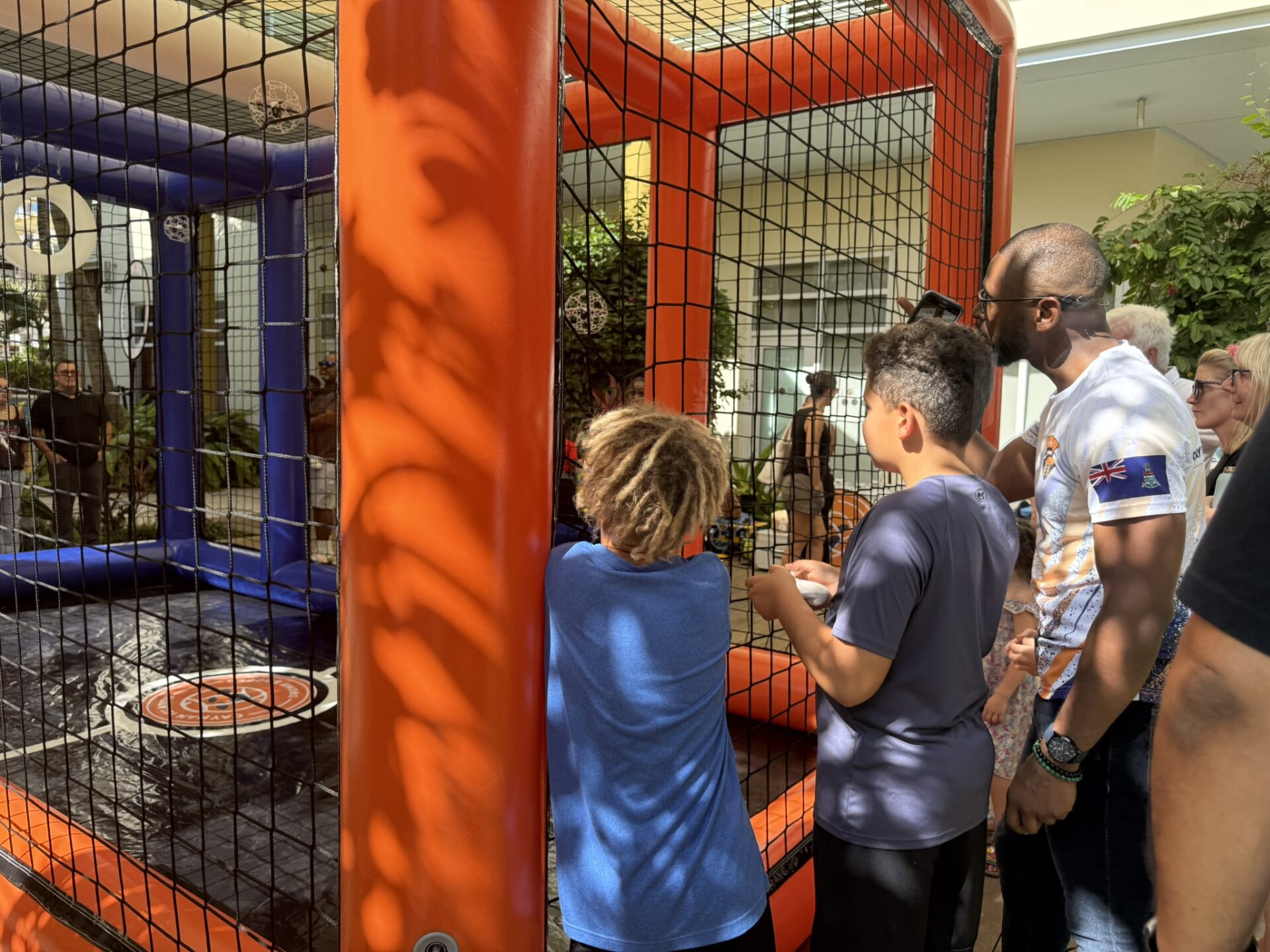 Novice pilots were soon getting the hand of drone soccer