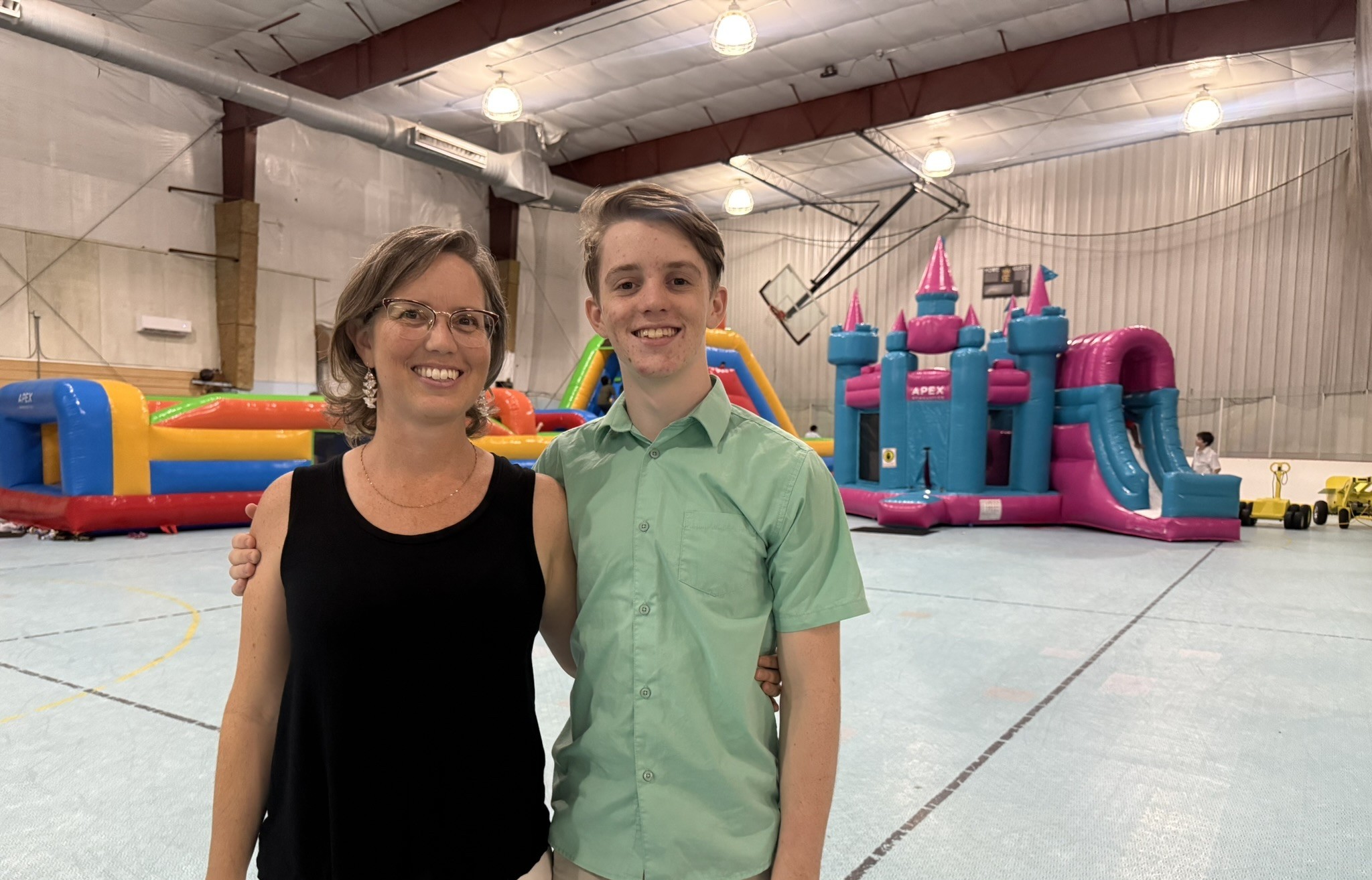 Kathleen Spencer with her son, Justin, who graduated from school this year. - Photo: Sarah Bridge