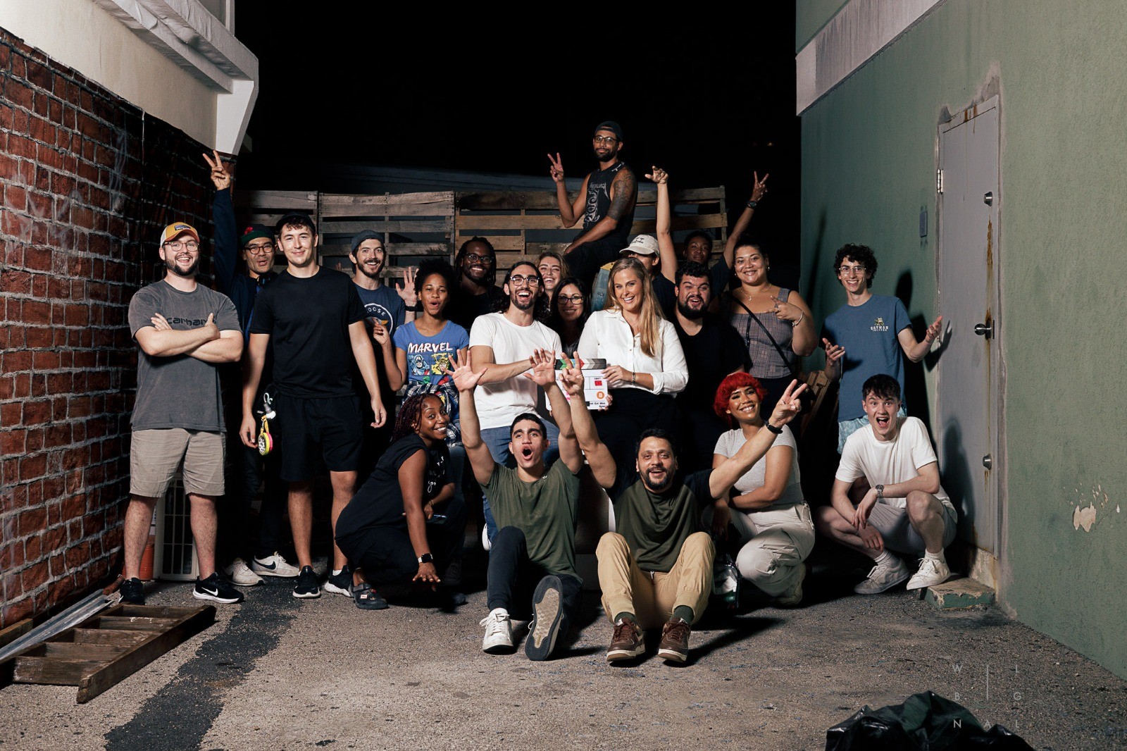 The cast and crew of AwesomeMan