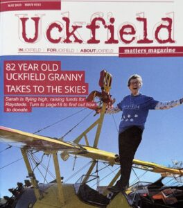 Sarah's fundraising exploits made the cover of her village magazine