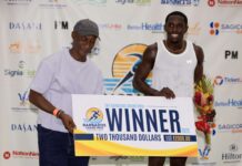 Howell and Brown race to first place at Barbados Grand Prix rasheem brown cayman islands track and field running
