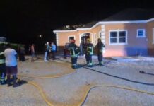Woman injured in home explosion Fire fighters are on the scene of Friday's suspected explosion. - Photo: Supplied