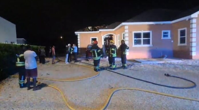 Fire fighters are on the scene of Friday's suspected explosion. - Photo: Supplied
