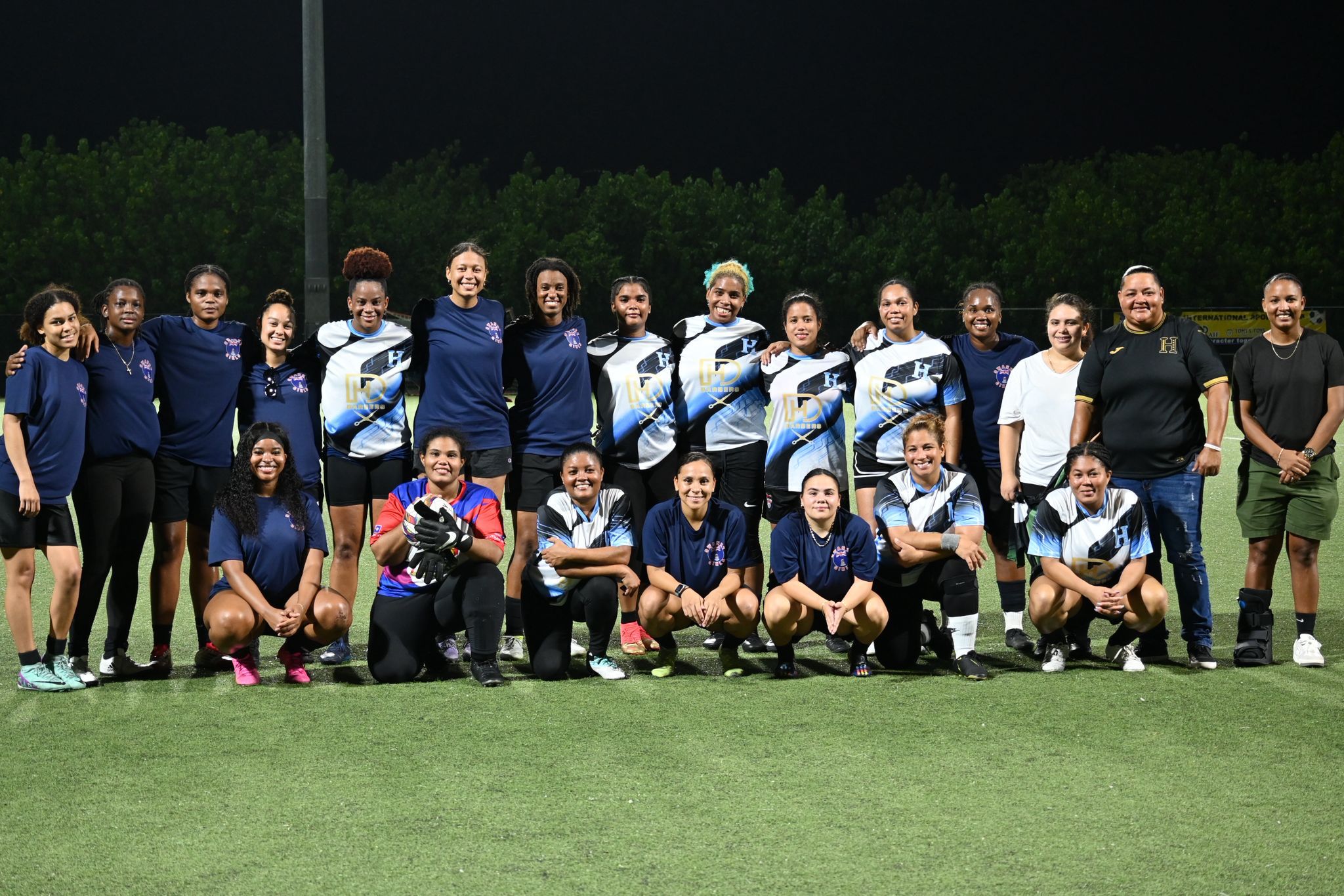 Group Photo All Teams scholars women football cayman islands, swanky girls