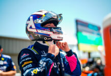 Podium high followed by first lap collision low for Kyffin Simpson Kyffin Simpson Grand Prix of Monterey Helmet Adjustment