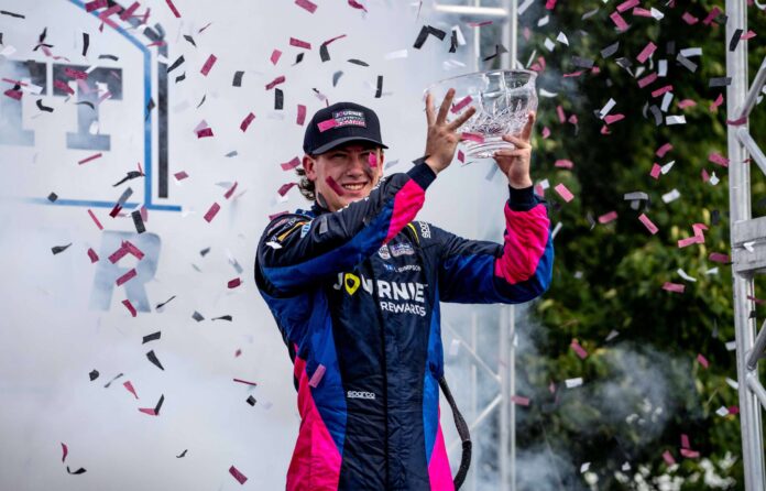 Kyffin Simpson on podium