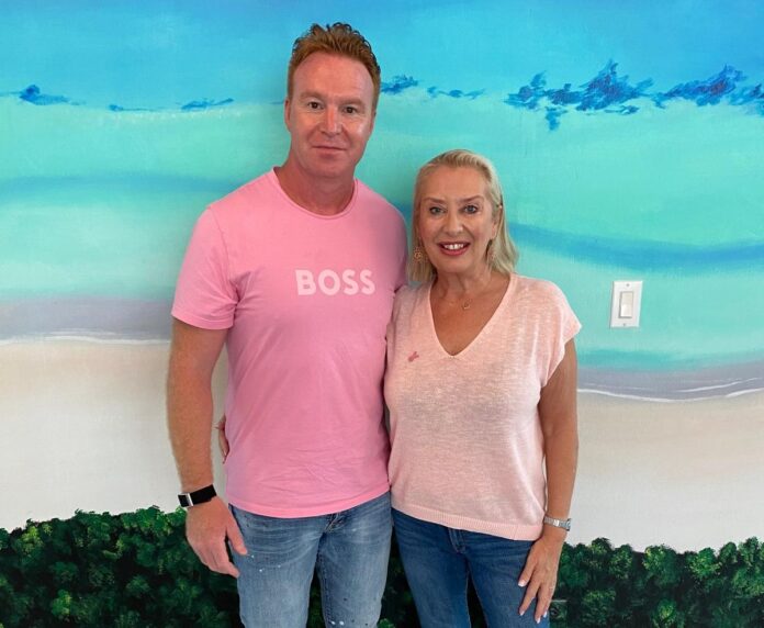 Beverly Edgington and Alan Brady Beverly Edgington from the Breast Cancer Foundation and Alan Brady from Invenio Global