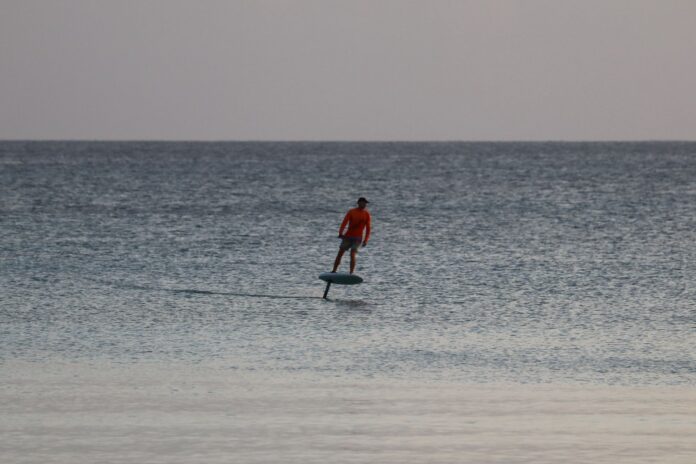 Riley Grey of Cayman eFoil travelled around Grand Cayman on a carbon-fibre motor-powered board in less than four hours