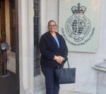 Lawyer vows to fight on for greater independence for Cayman Kattina Anglin outside the Privy Council earlier this year. - Photo: Supplied
