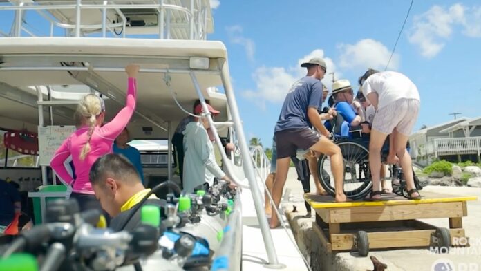 12 blind and disabled people enjoyed a week of diving in Cayman Brac in June