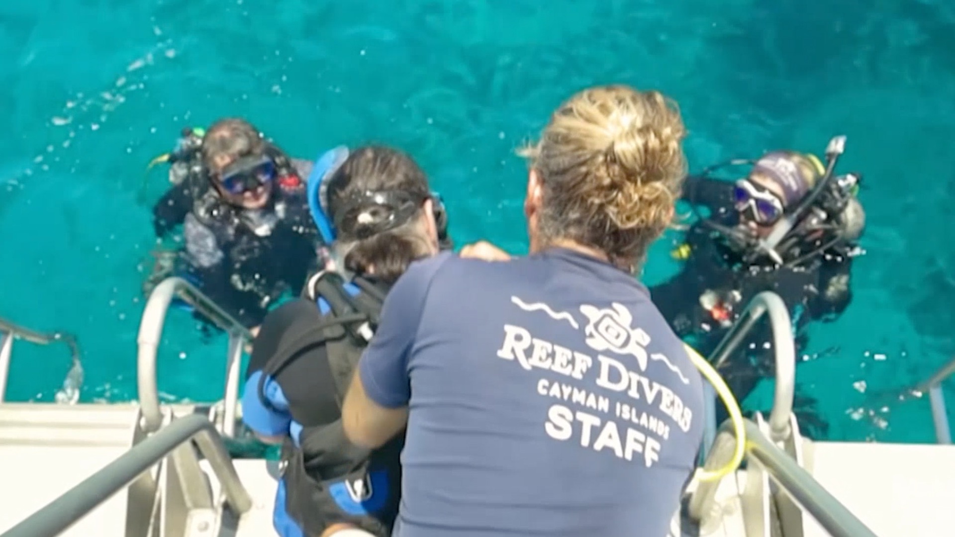 Dive staff rehearsed how to get people in and out of the water safely