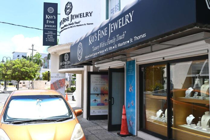 Kay's jewellery store in George Town, which was targeted by armed robbers. - Photo: Raymond Hainey