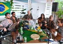 Samba by the sea: Cayman’s Brazilian community celebrates The band, SambaKY, singing and playing traditional Brazilian songs at the Independence Day celebration at Nova on 6 Sept. - Photos: Christopher Tobutt