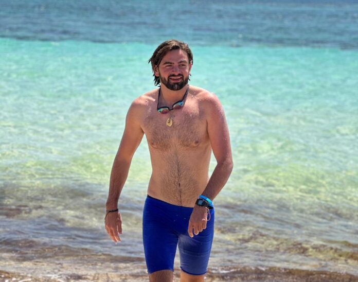 Connor Childs swimming