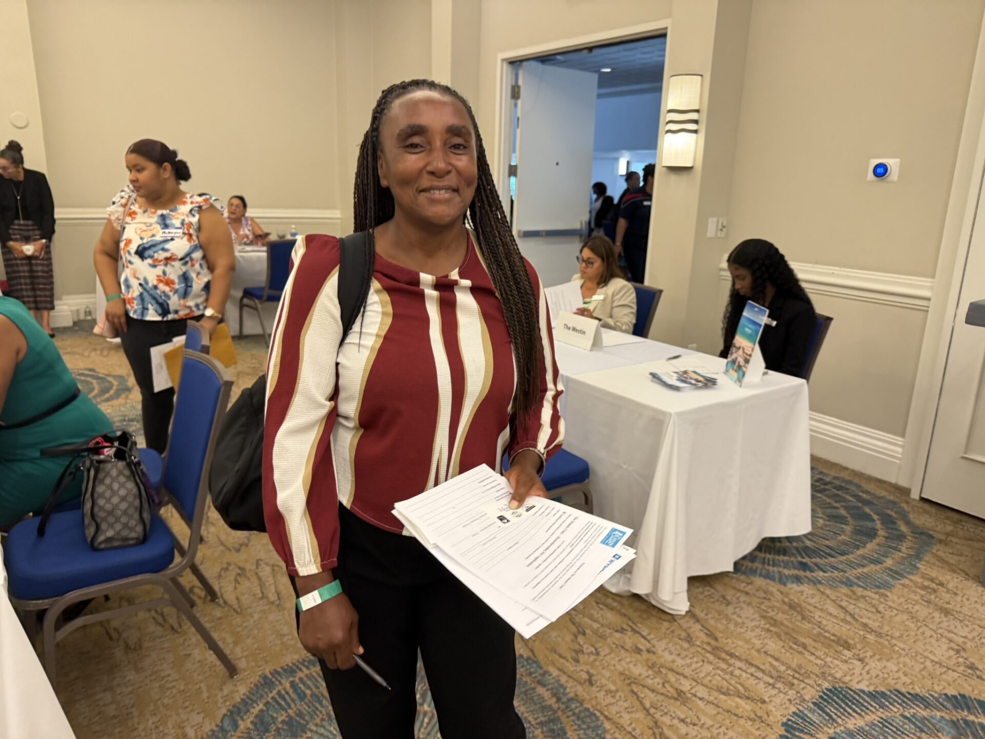 Georgette Maxwell was one of the many jobseekers at the jobs fair, held at the Marriott. - Photo: Sarah Bridge
