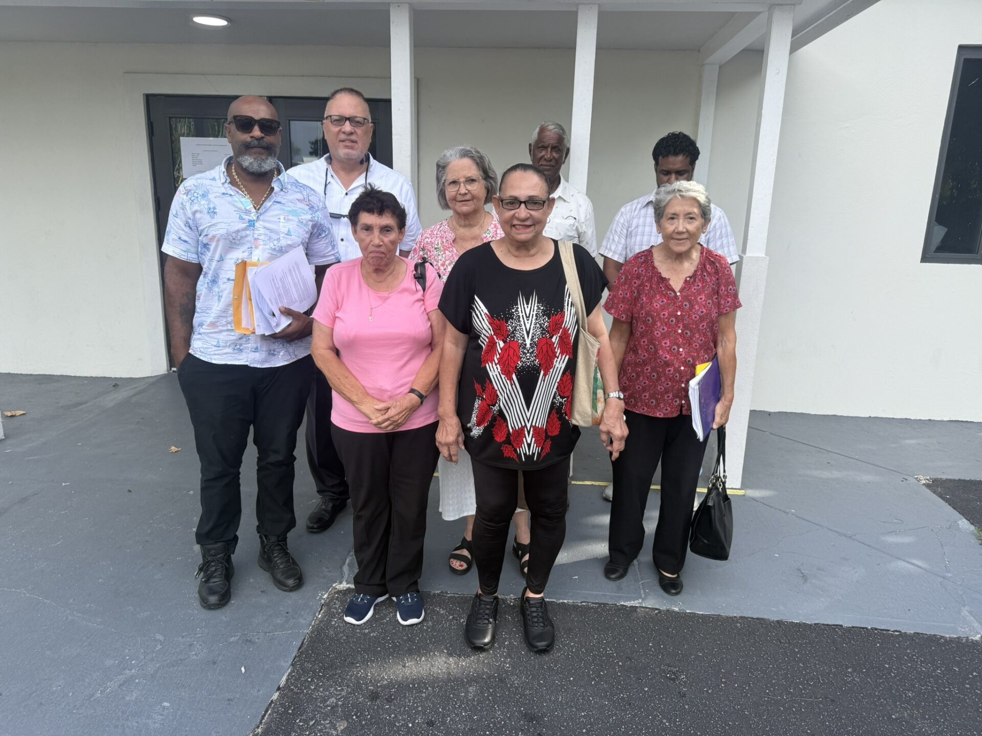 Objectors after the CPA meeting in South Sound Community Centre