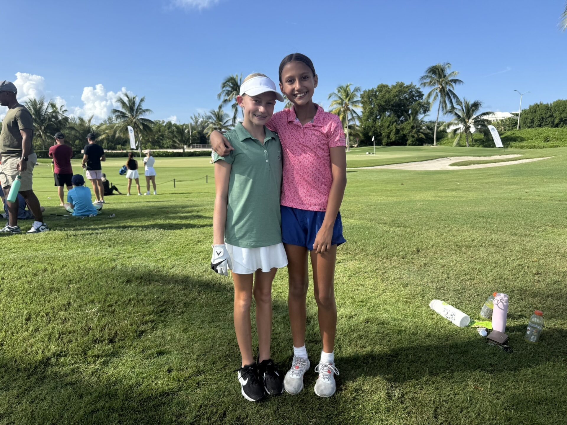 Keen golfers and school friends Sophia Santiago and Priya Munden